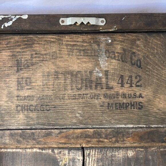 Vintage Solid Wood Recipe Box & Washboard Strawberry Motif Rustic Kitchen Decor - Picture 11 of 11